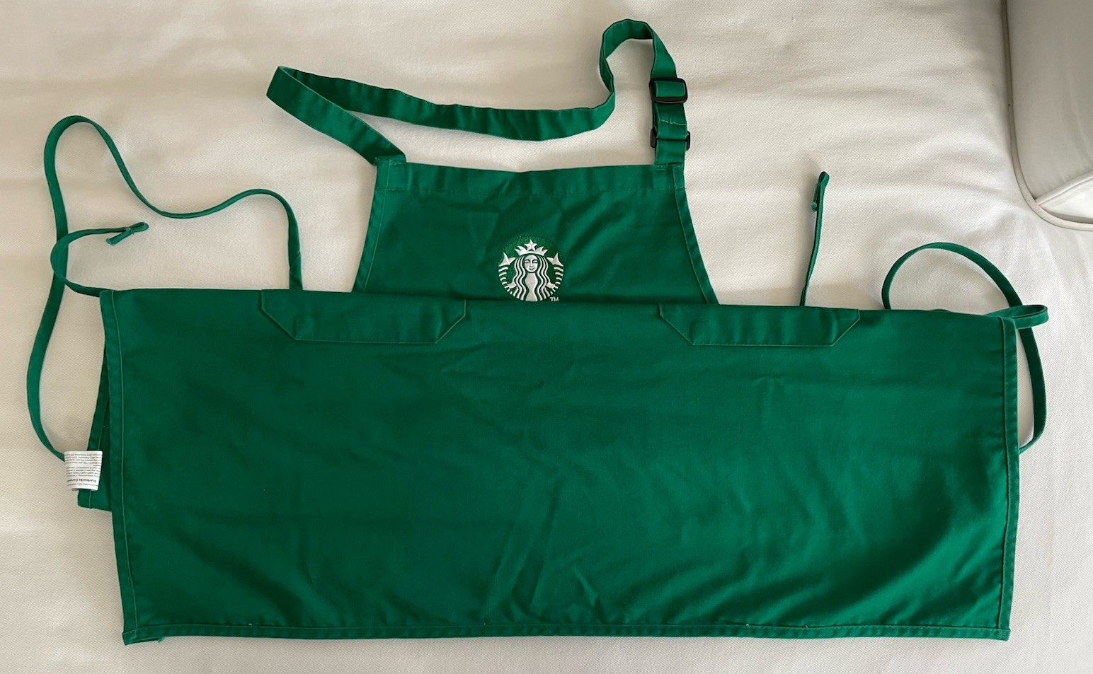 Starbucks Coffee Authentic Employee Green Apron Size M Work Uniform