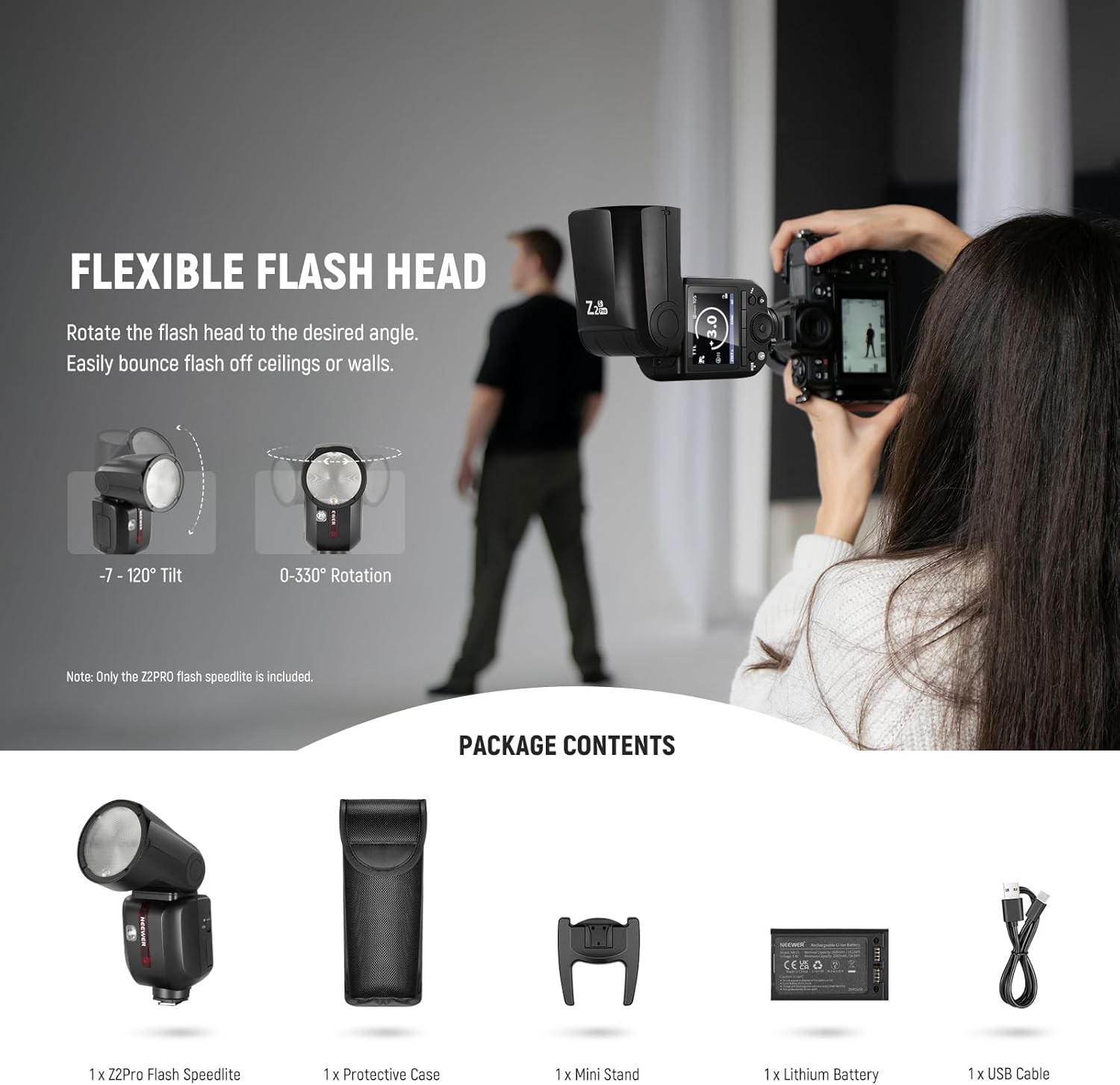 NEEWER Z2PRO Z2 Pro 2.4GHz TTL HSS Flash Light Speedlite for Canon Nikon Sony