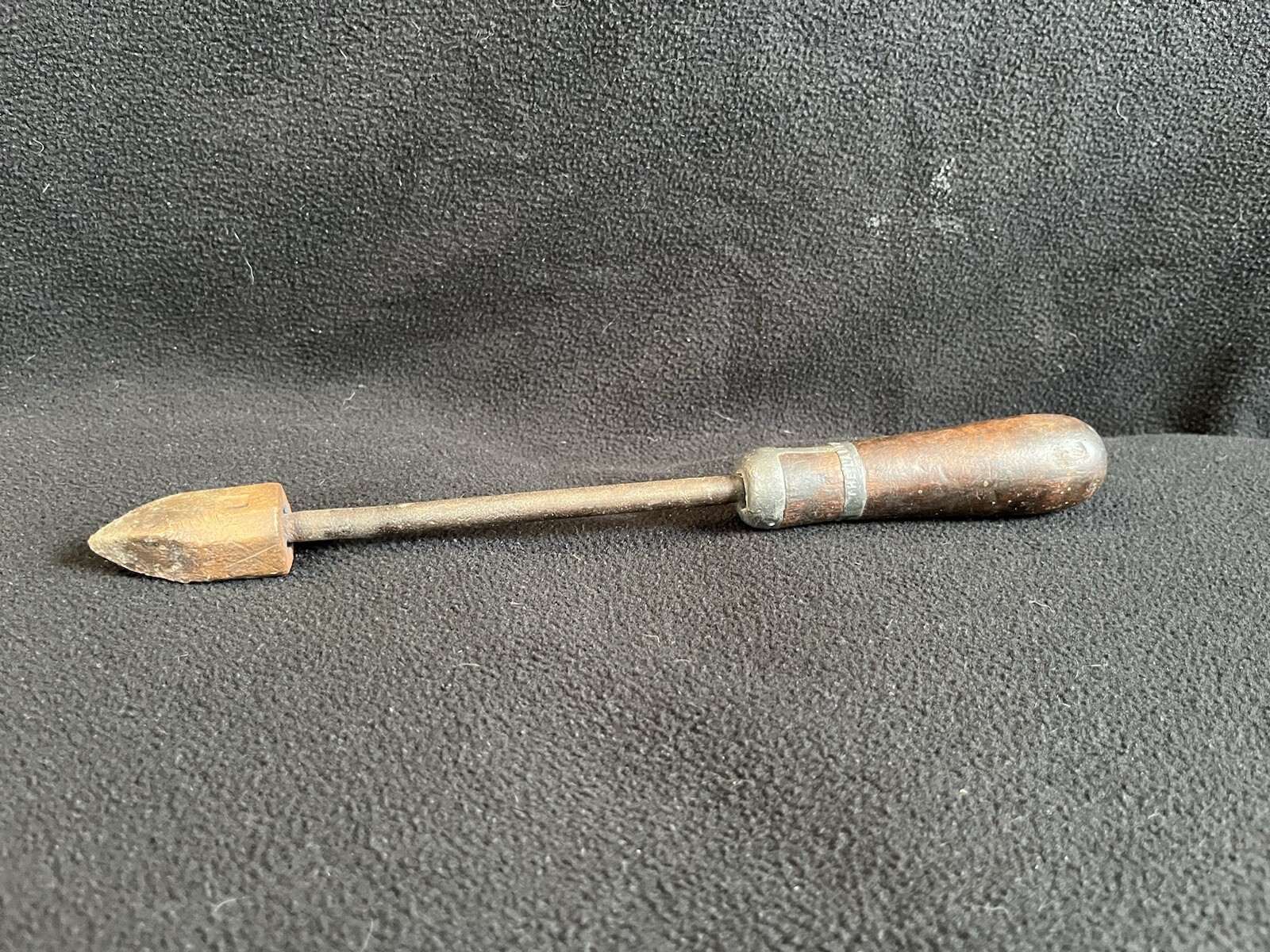 Vintage The Laubeh Soldering Iron With Wooden Handle, Copper