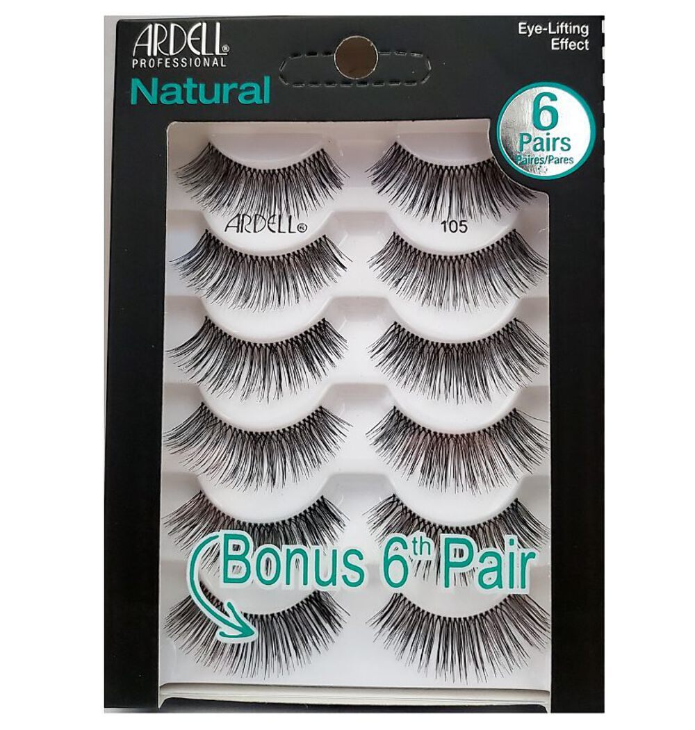 Ardell False Eyelashes Black #105 6 Pack 61568