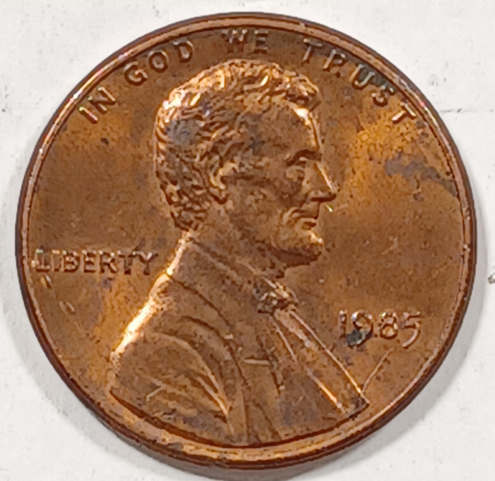 1985 P Lincoln Memorial Penny Die Break On Obverse Free Shipping