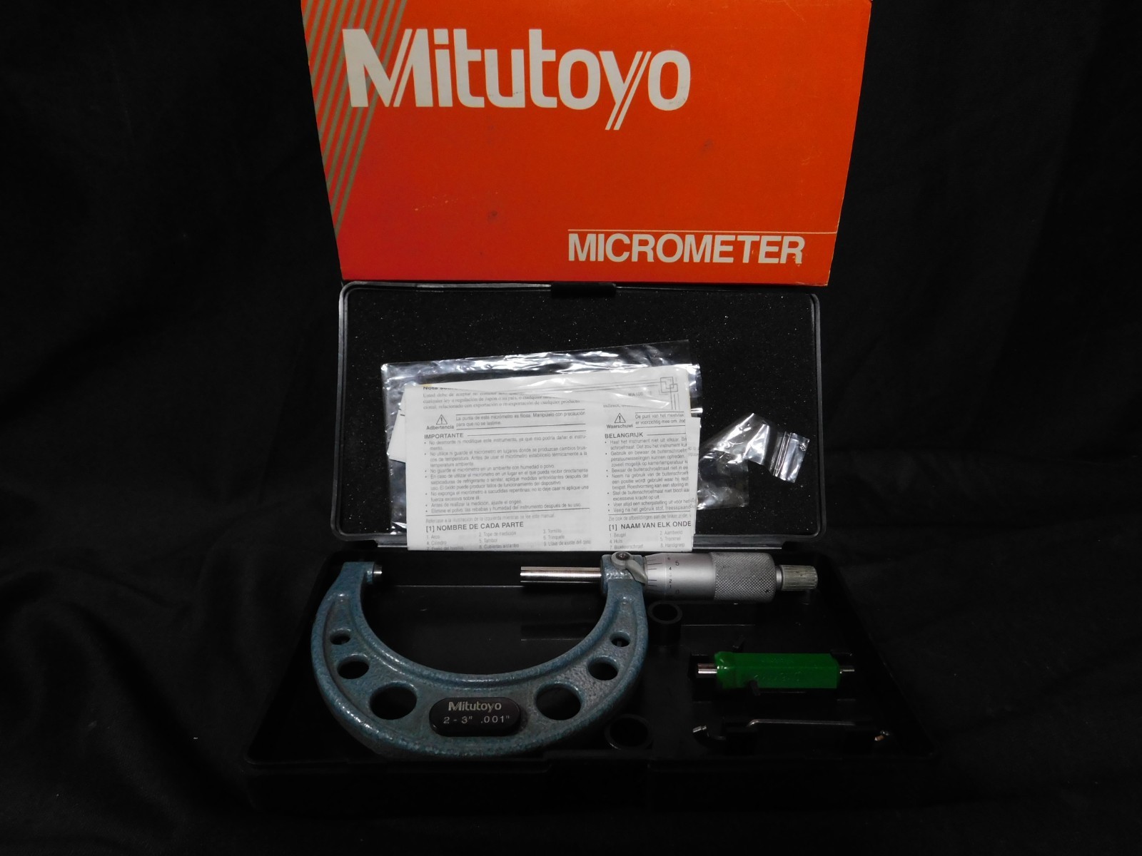 Mitutoyo 103-179 Micrometer 2-3" .001" With Case & Standard (EB74)