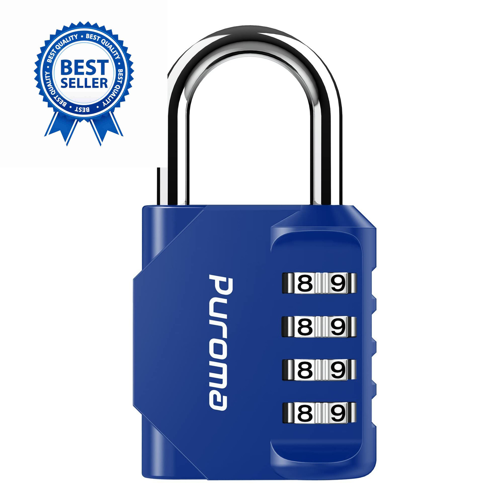 Puroma 1 Pack Combination Lock for Locker 4 Digit Outdoor Medium, Blue