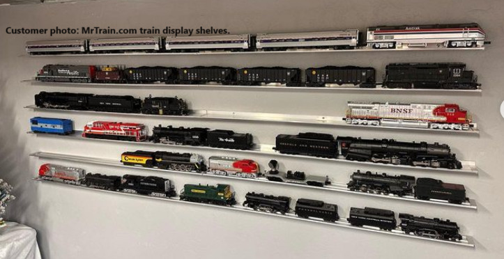 O SCALE TRAIN DISPLAY SHELVES / 6 PACK + 12 END CAPS | 48 Inch x 3 Inch |