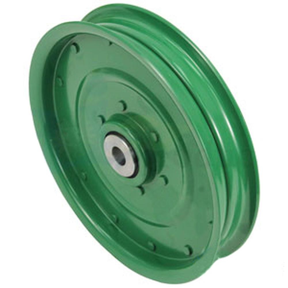 Green Flat Idler Pulley Fits John Deere Models AH94450