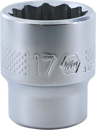 Wiha 33732 12 Point - 3/8 Inch Drive Socket - 17.0Mm