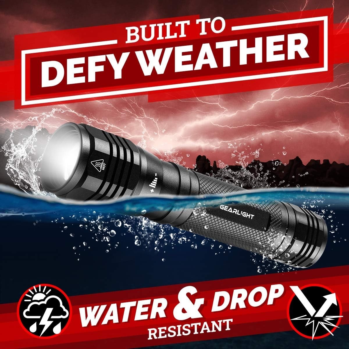 GearLight S2500 LED Flashlight - Extremely Bright, Powerful Tactical Flashlights