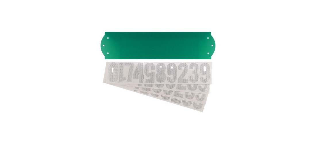 Address Kit Gloss Green Die-Cast Zinc Rectangle Reflective 911 Gloss