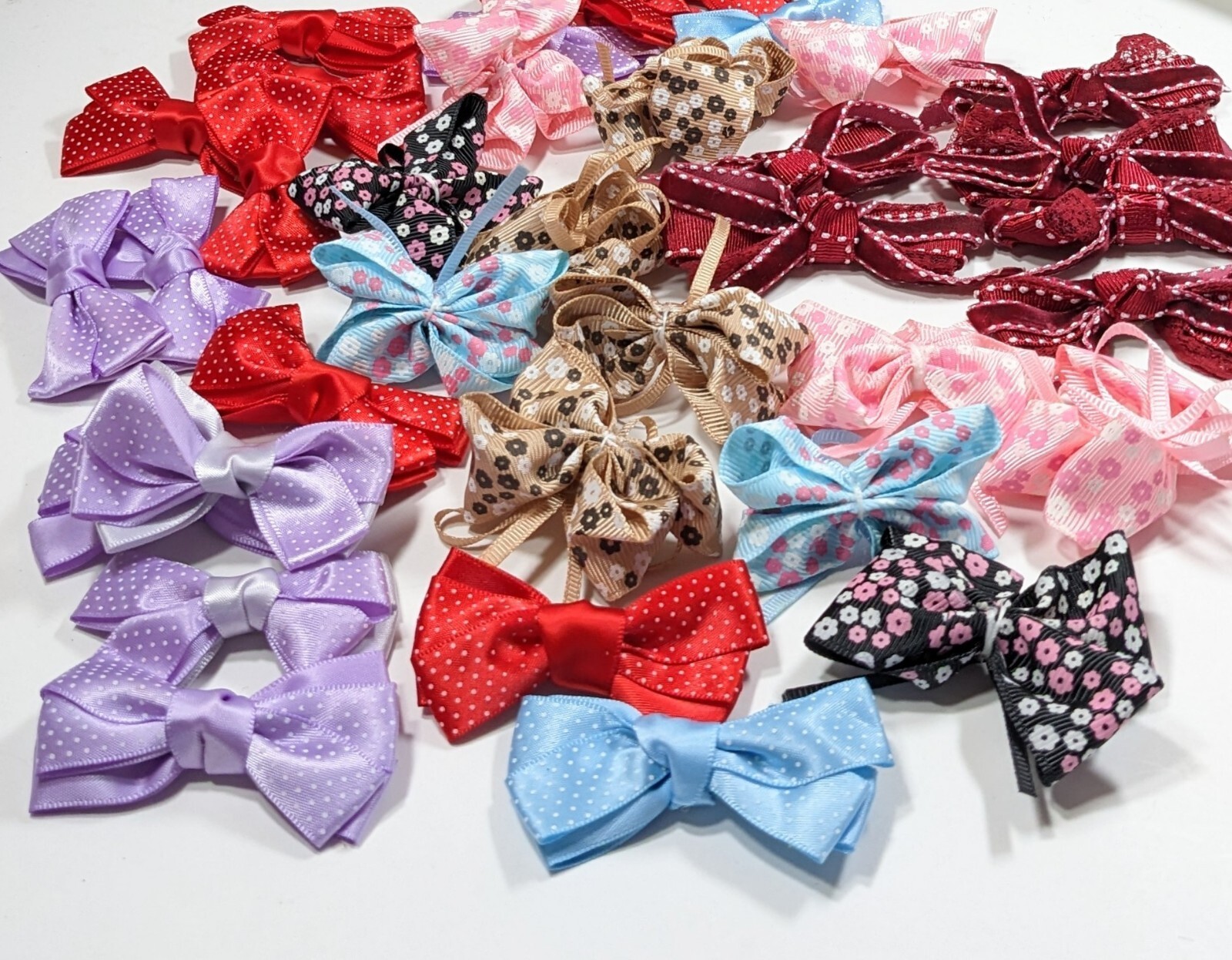 Embroidered Appliques Bow Fabric Sewing on Clothing Multi Mix 2" 50pc