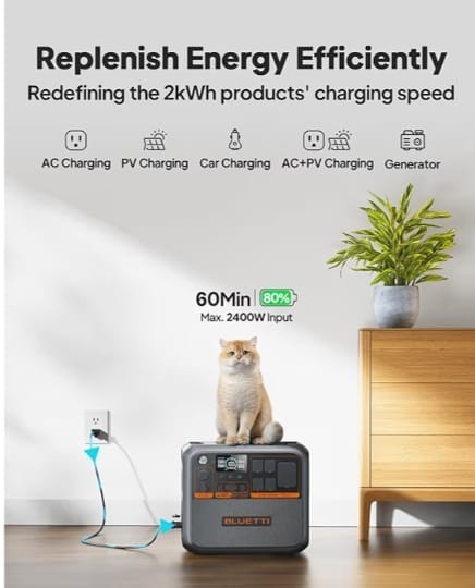 BLUETTI AC200PL 2304Wh 2400W Portable Solar Power Station