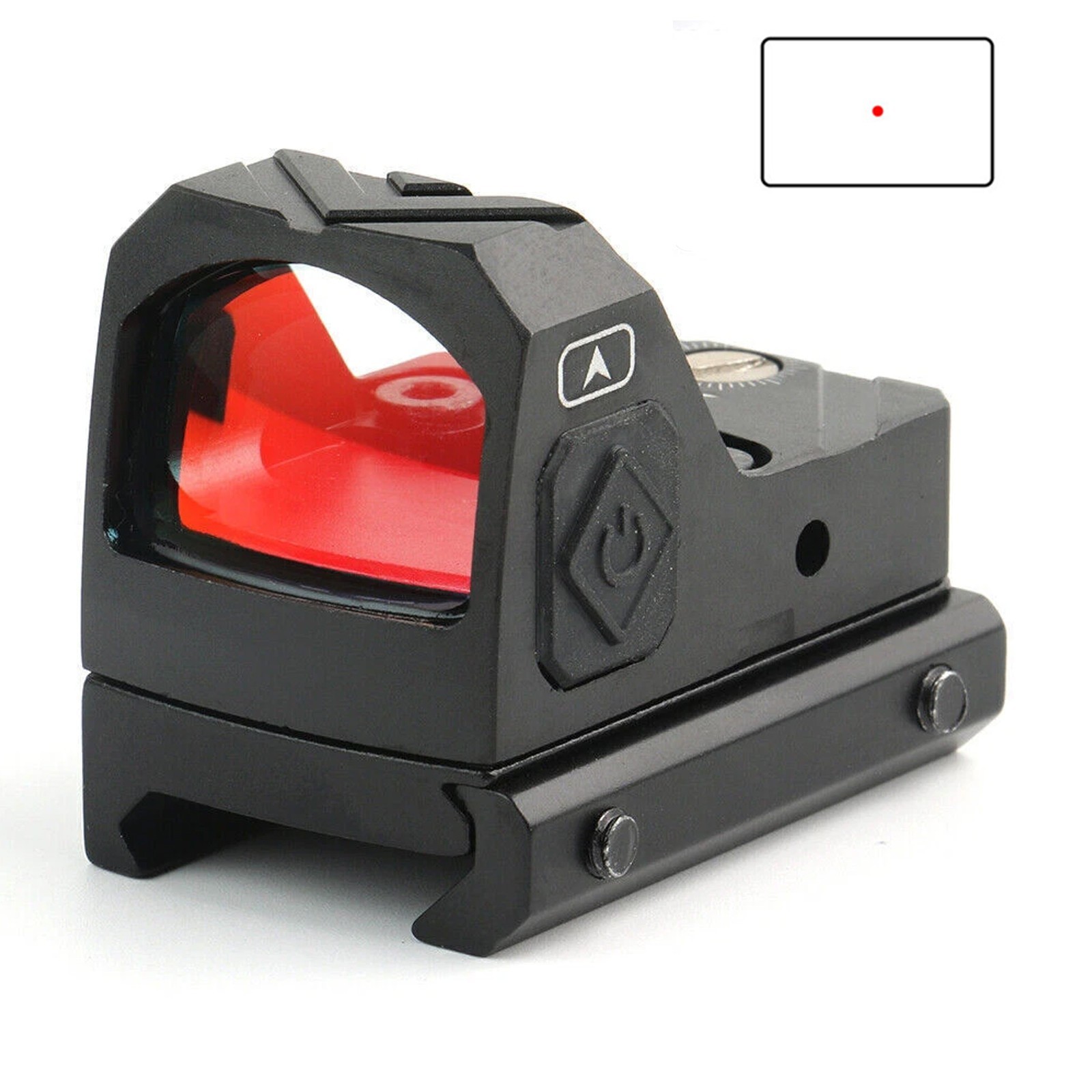 Mini Reflex Optic Sight Scope Red Dot Sight Shake Awake 2 MOA Rifle Pistol Mount
