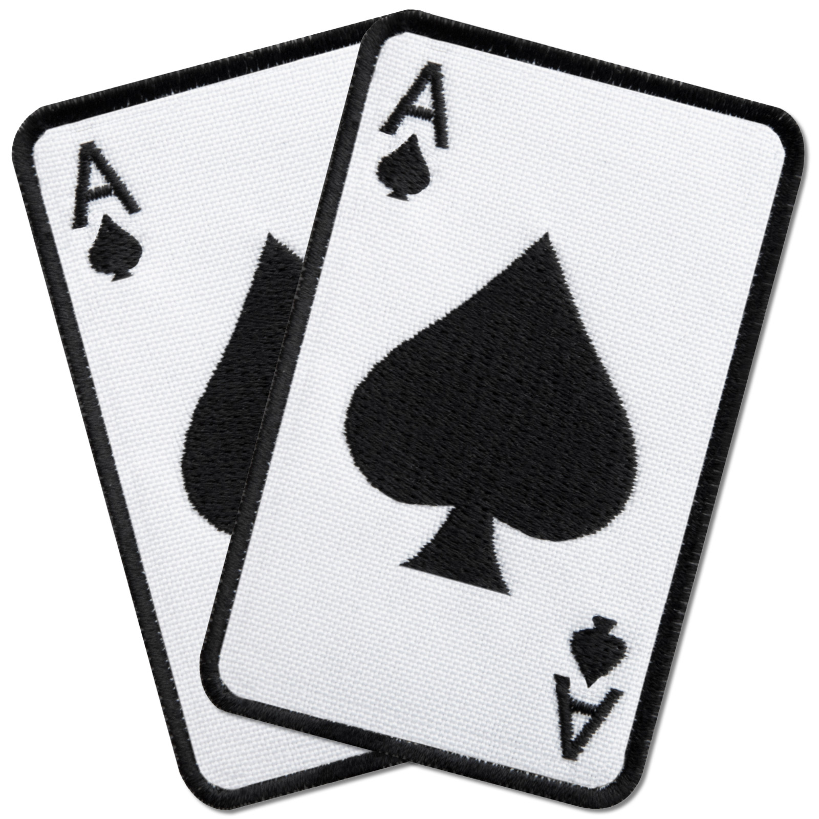 Ace of Spades Death Card Patch Set White Tactical Embroidered Patches