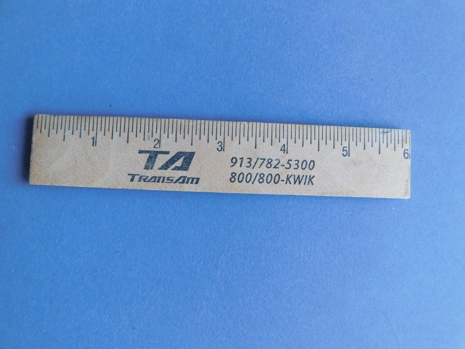 6 inch Wooden Ruler - TA Trans Am Trucking advertising
