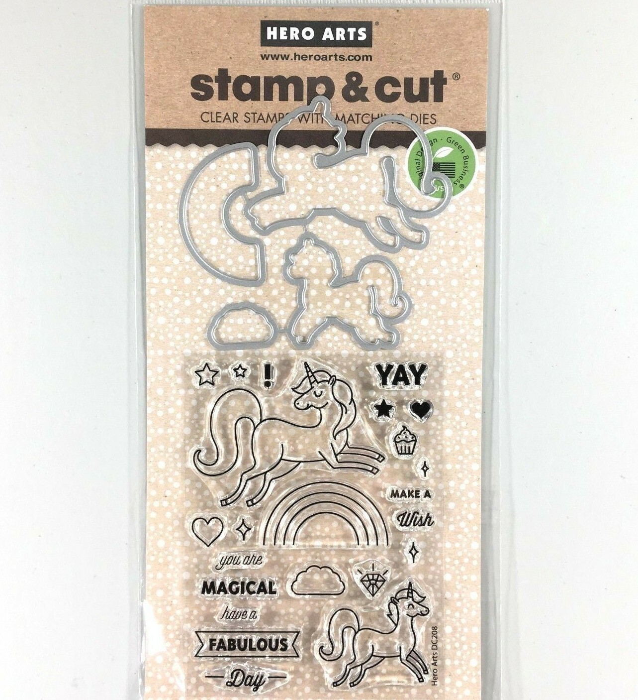 Unicorn Hero Arts Clear Stamp & Cut Thin Metal Die Set DC208 NEW!