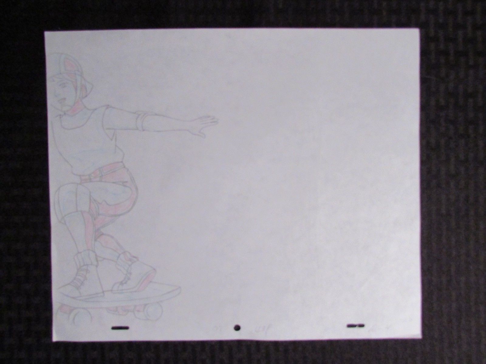 GI JOE Cartoon 12.5x10.5" Animation Prod Drawing FN+ 6.5 Skateboard Girl A-21
