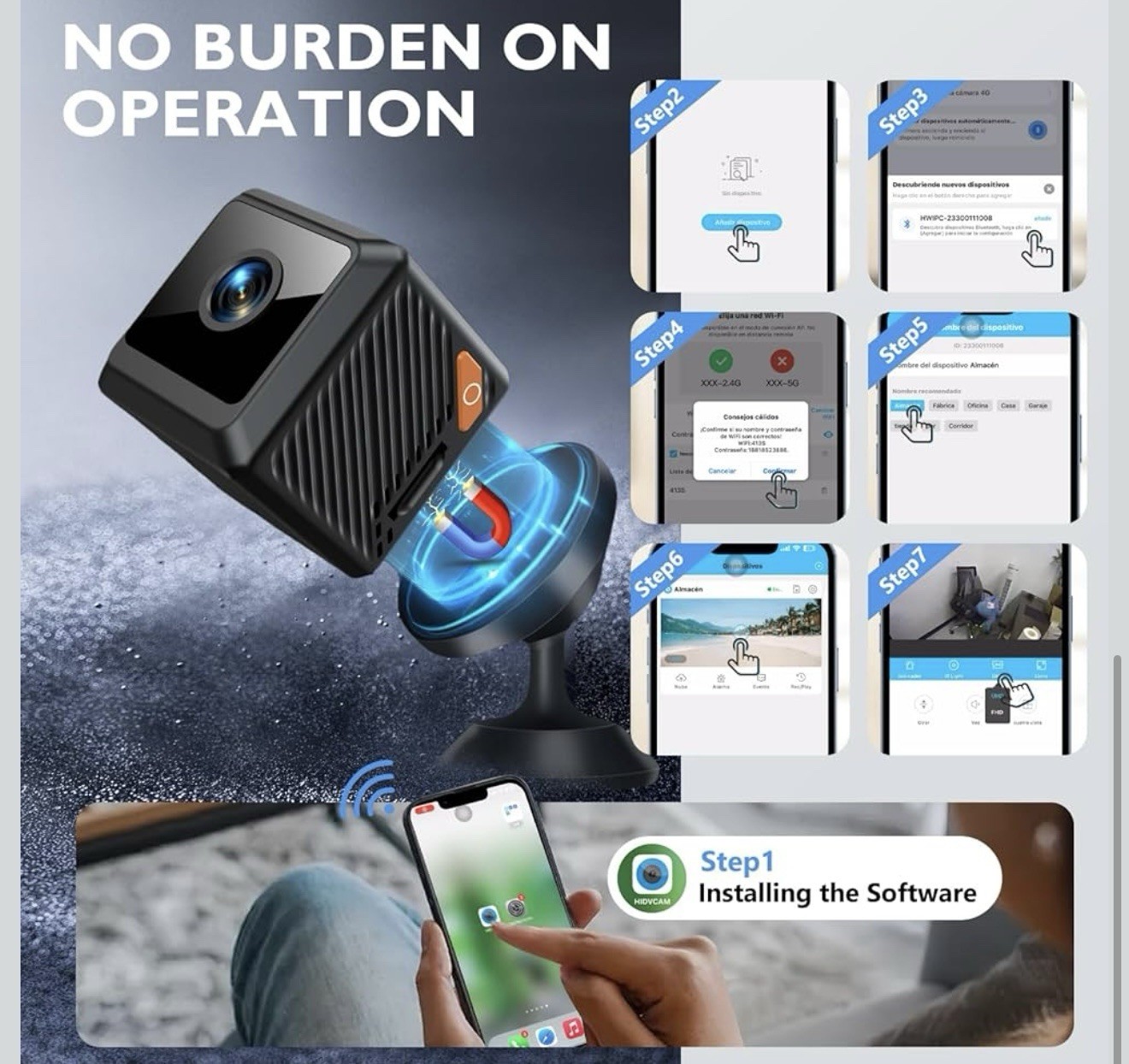New Security Camera,Motion Detection/Smart Alerts, Black And Small Camera