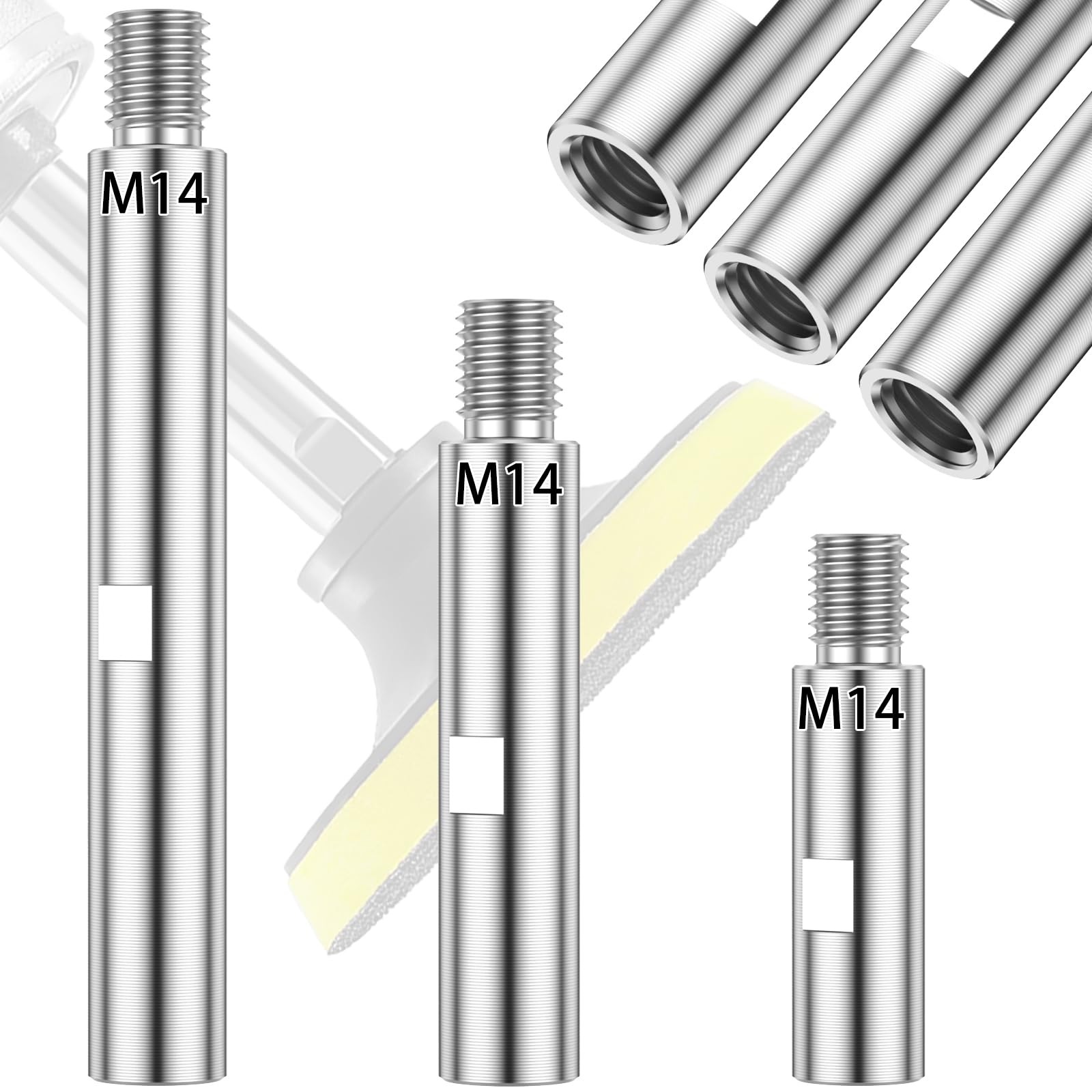 M14 Angle Grinder Extension Rod 3/4/5.5 Inch Attachments Silver