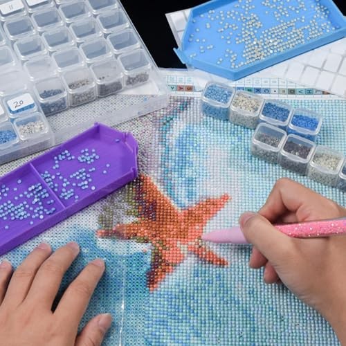 Diamond Painting Bead Storage Containers, 3 Pack 84 Slots Plastic Craft