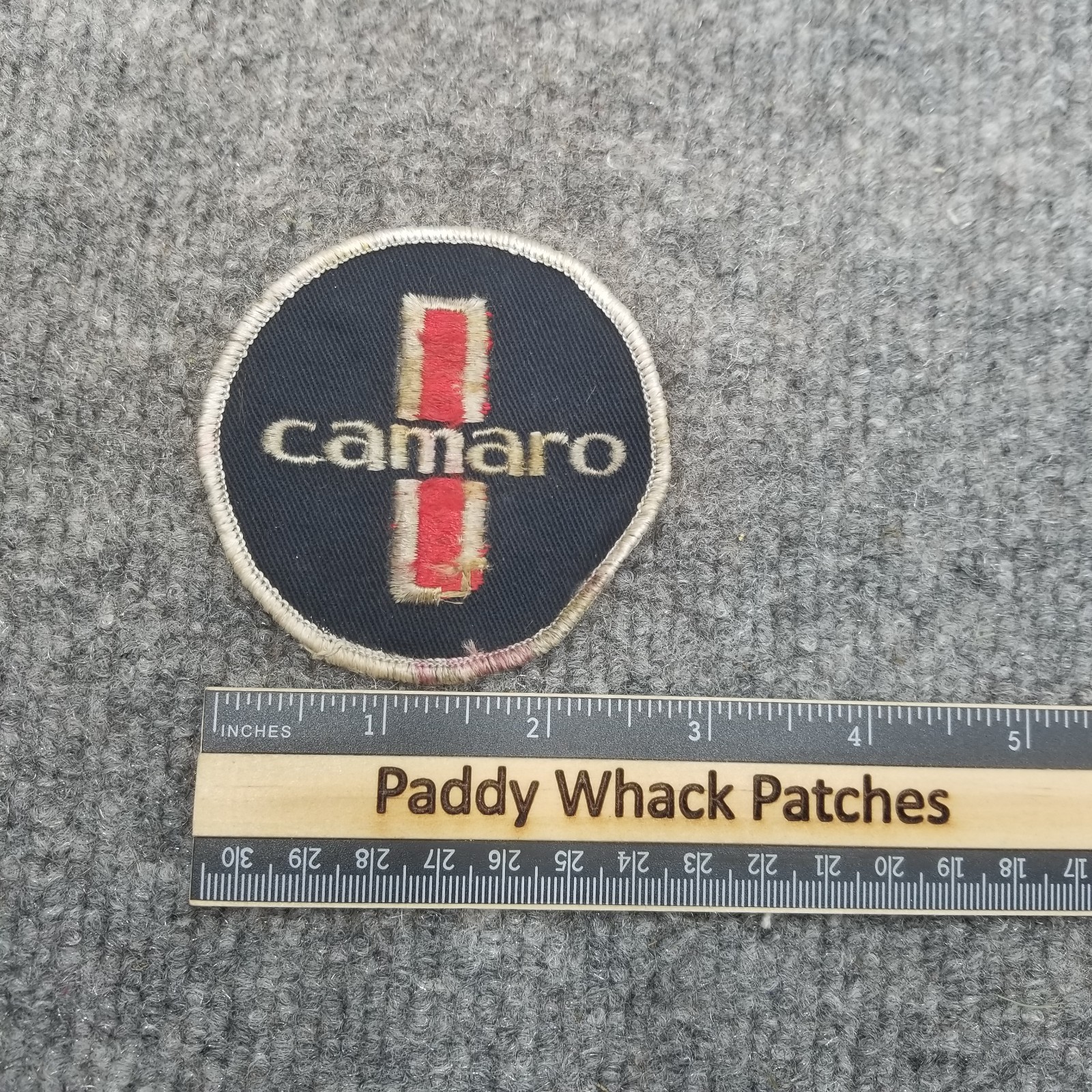 Vintage Camaro Patch Chevy Chevrolet Car Auto Stained Distressed 70s 80s W7