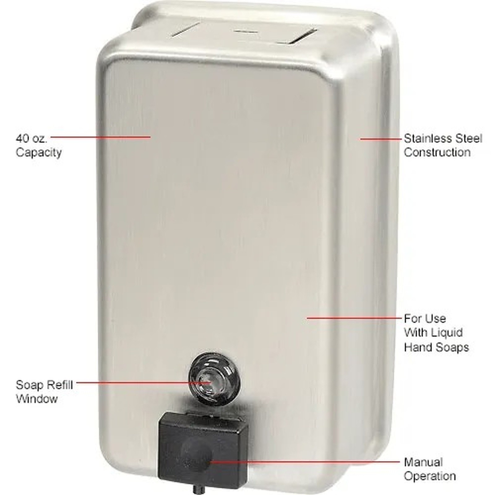 Bobrick? ClassicSeries? Surface Mounted Vertical Soap Dispenser - B-2111