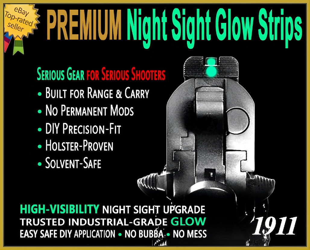 1911 Night Sights Upgrade DIY GL🟢W | Colt Kimber RIA GI Commander Officer Novak