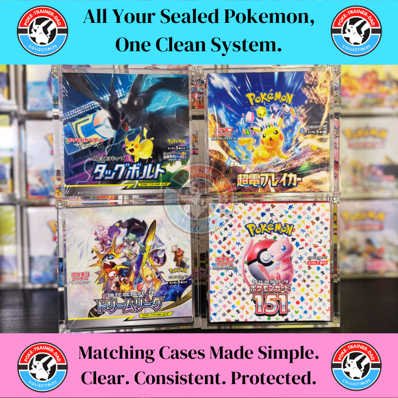 Pokemon Japanese Booster Box Acrylic Case Magnetic 151 Team Rocket Mega