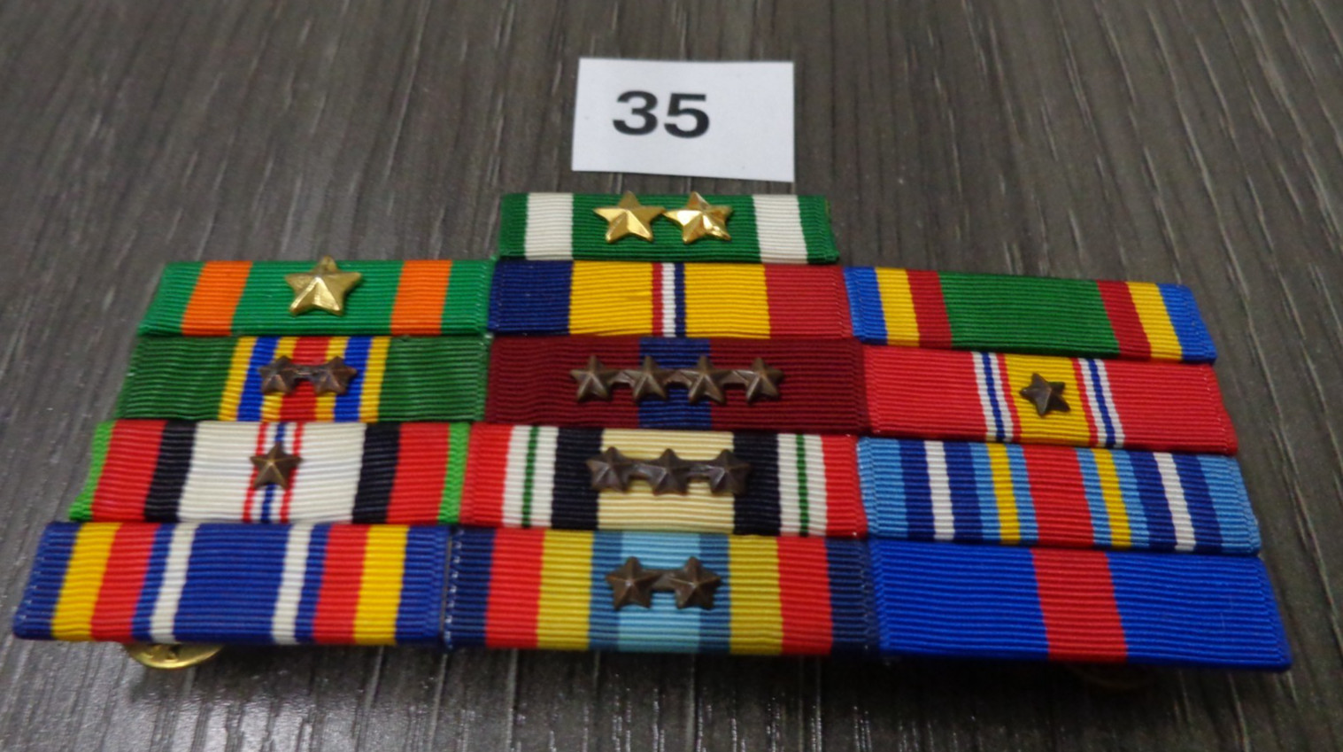 USMC 13 Ribbon Bar - AFGAN GULF WAR Service -made in USA- used  BAR # 35