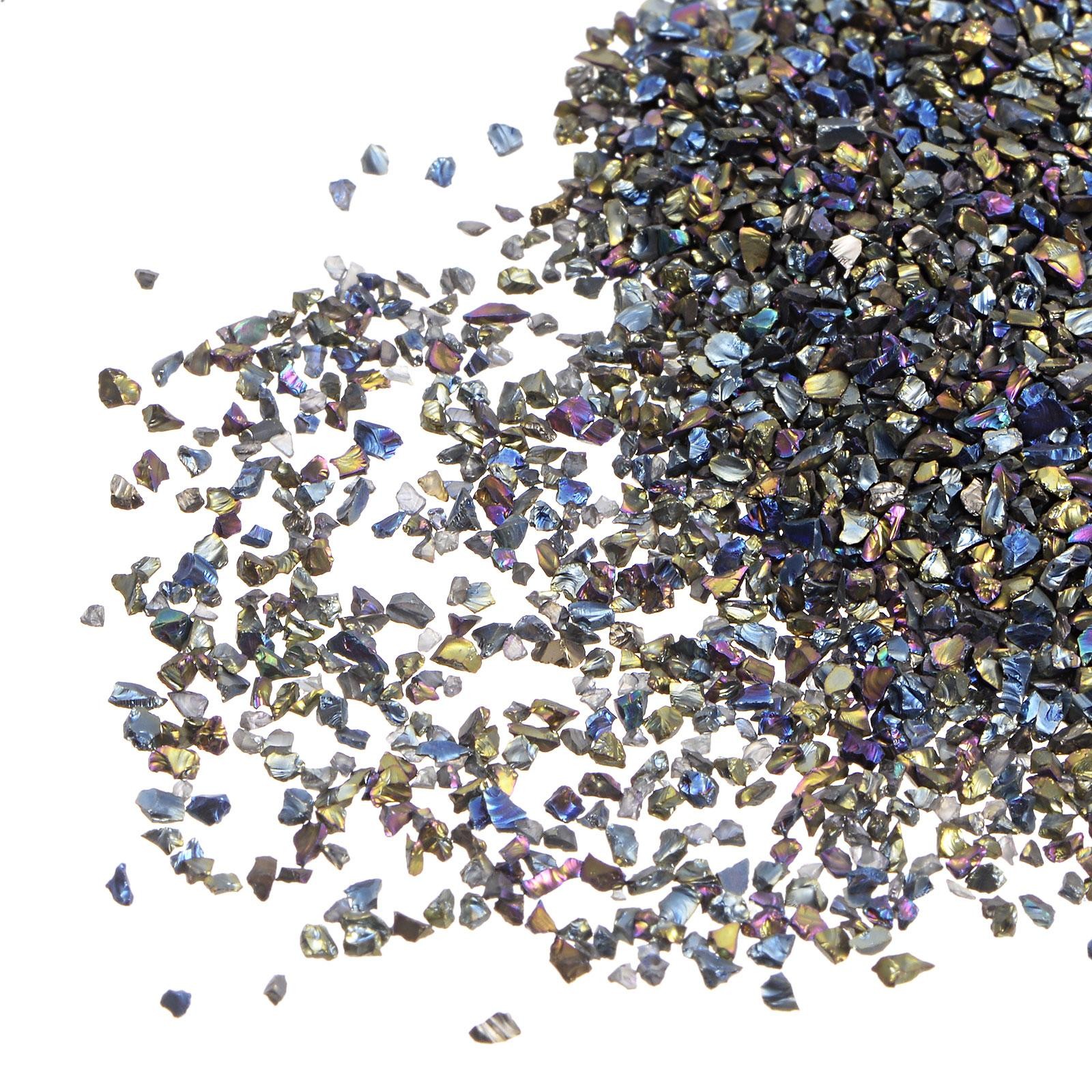 20g Crushed Glass Chips 1-3mm Irregular Glitter Glass Dark Colorful