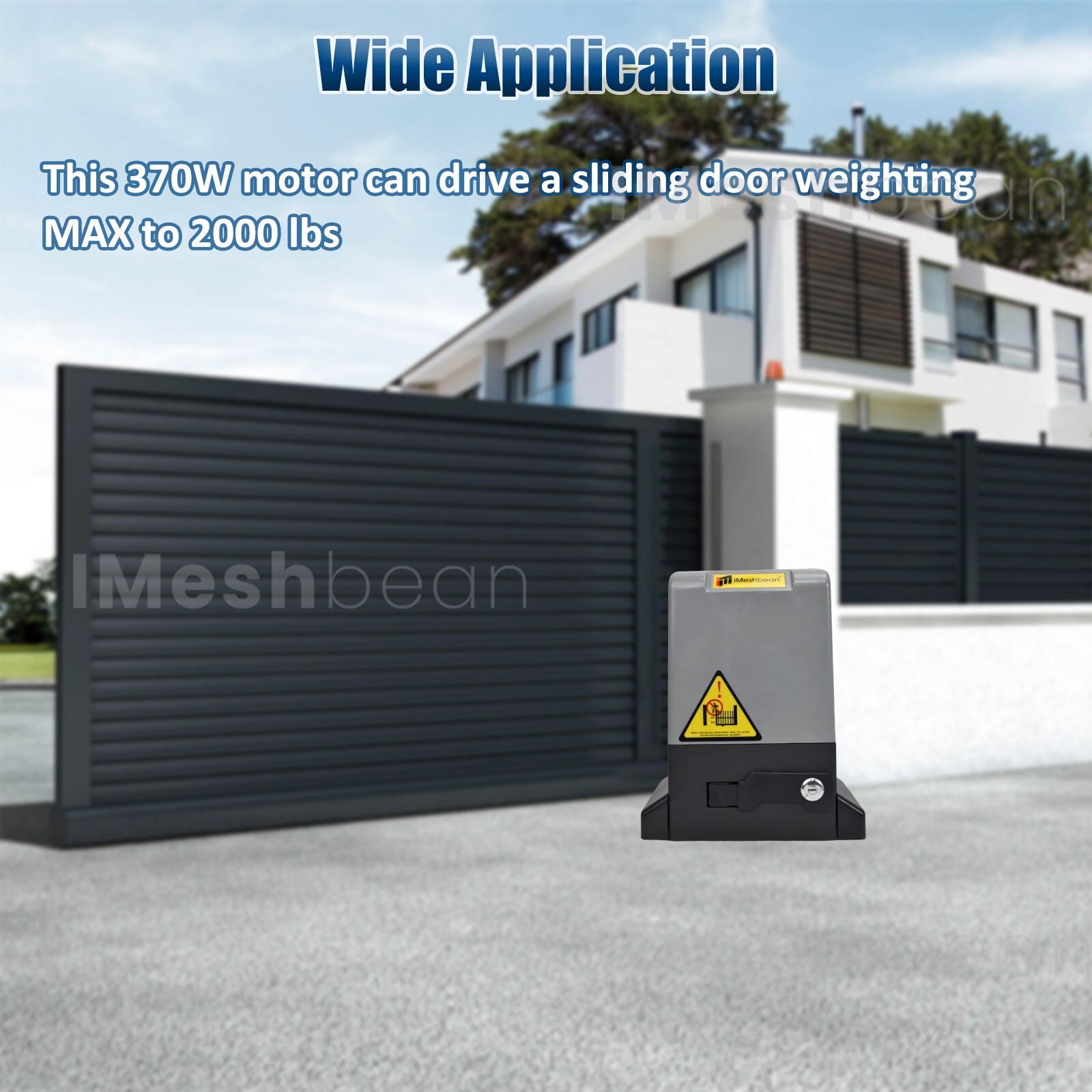 370W 2000LBS Automatic Sliding Gate Opener Rack Driven APP+Keypad+Remote Control