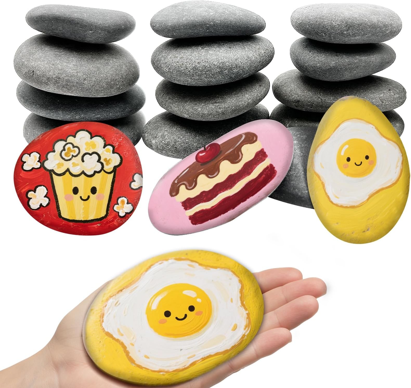 16PCS Rocks for Painting, 3-4 Inches Natural Smooth River Rocks for Painting,...