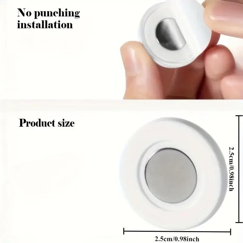 3PCS Magnetic Remote Control Holder Wall Mount No Drill Storage Rack White