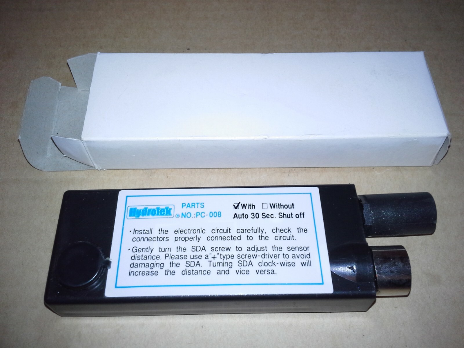 Hydrotek Two Hole Faucet Components PC-008-01B protective box assembly.New