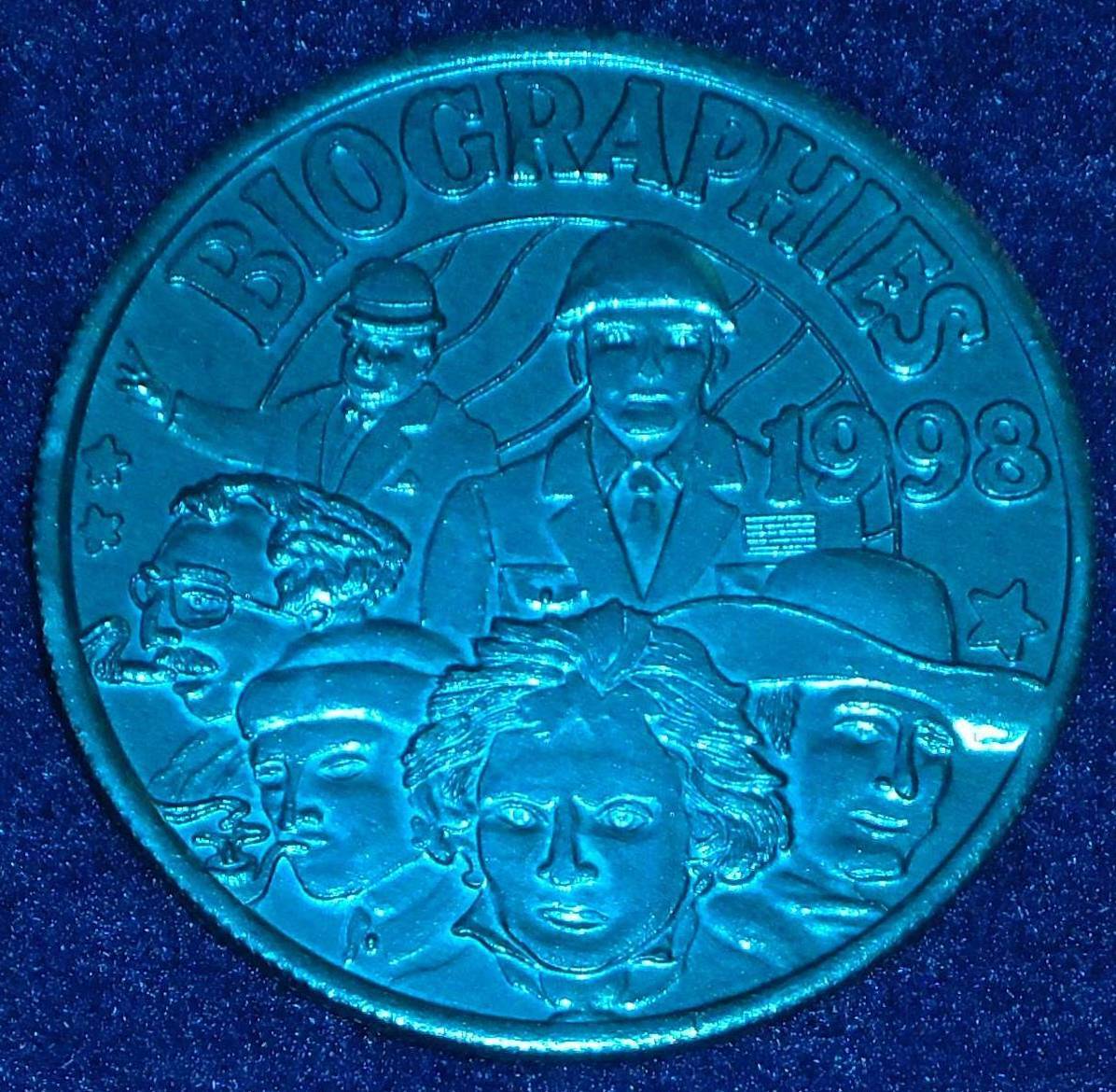 JOHN WAYNE GROUCHO MARX PATTON OLIVER HARDY NEW ORLEANS MARDI GRAS DOUBLOON COIN