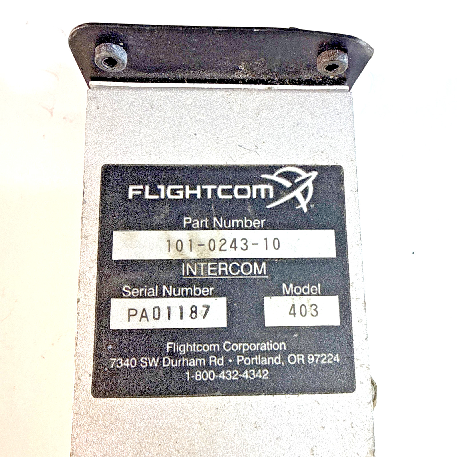 403 Flightcom Aircraft Panel Intercom
