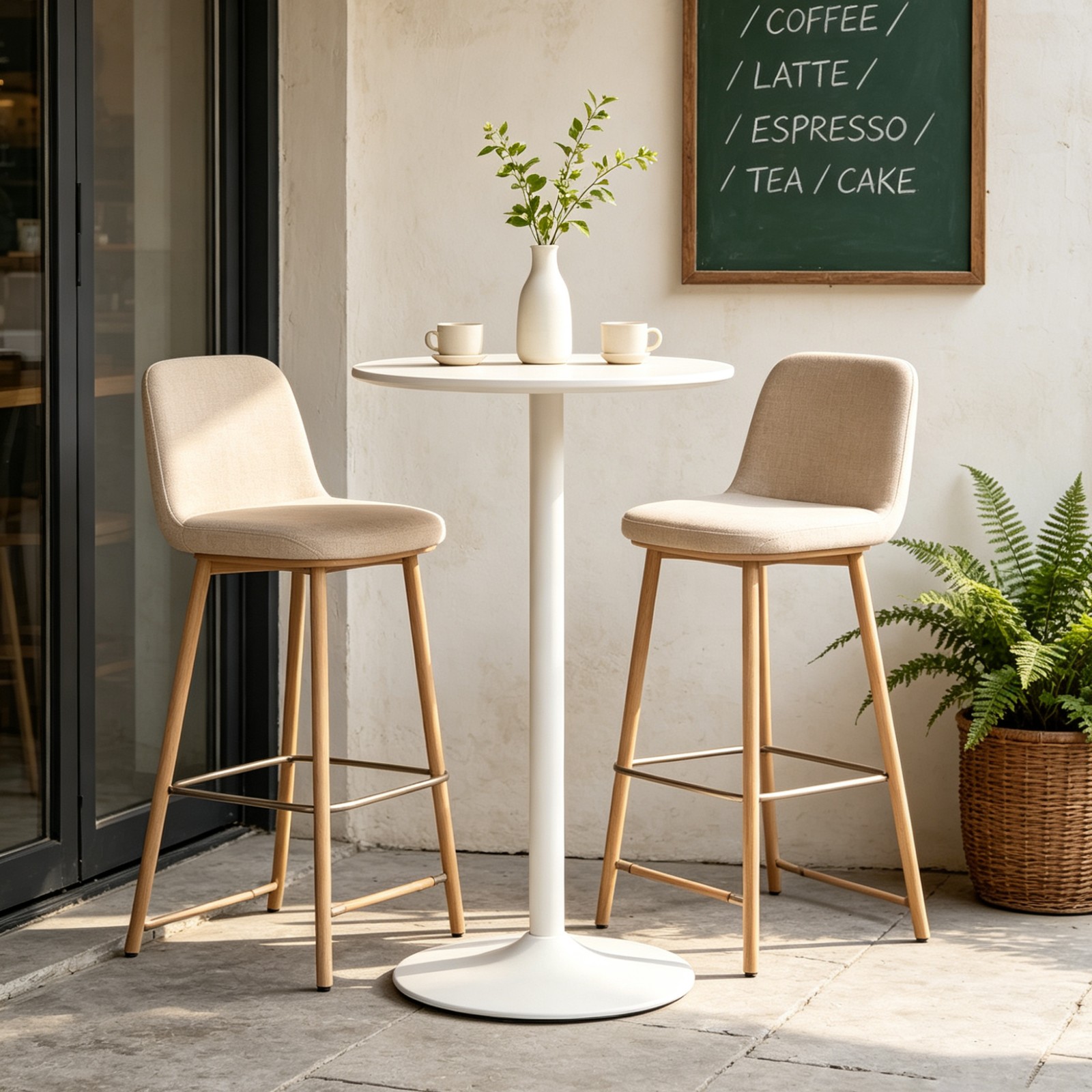 24 in Round Bar Table Modern Dining Table Dining Table Coffee Table - White