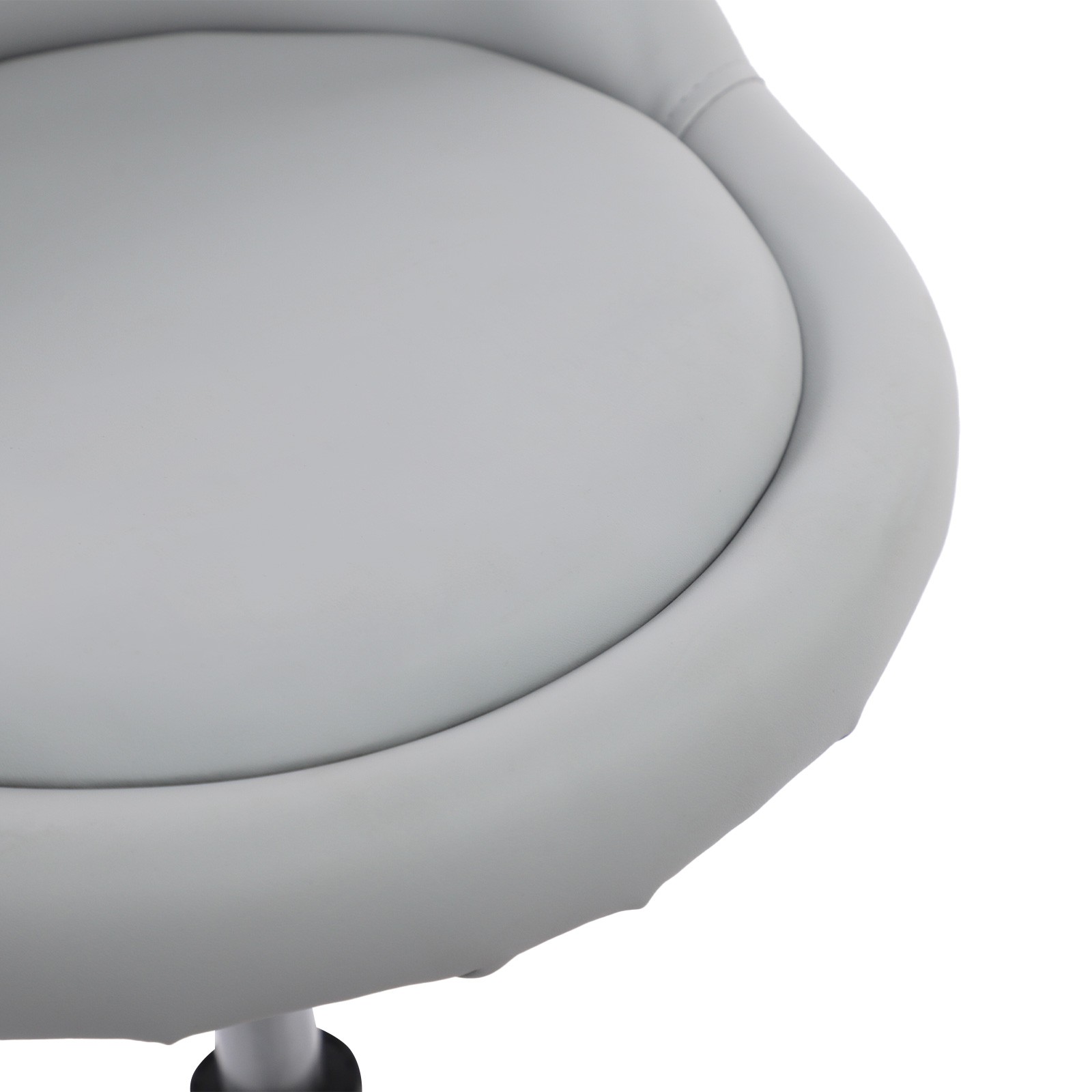 Adjustable Beauty Salon Chair Rolling Stool Rolling Stool with Low Backrest gray
