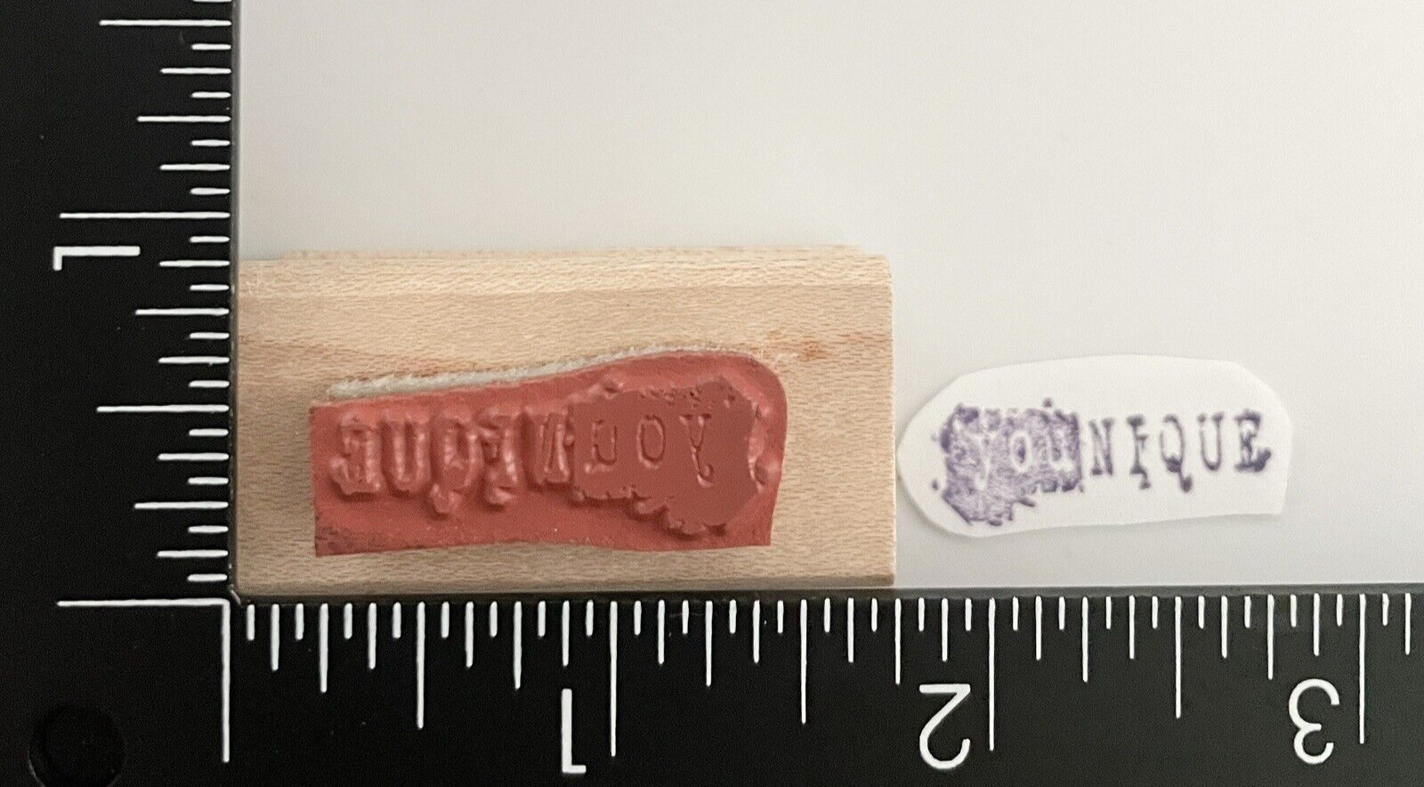 Younique You nique Small Wood Mounted Rubber Stamp