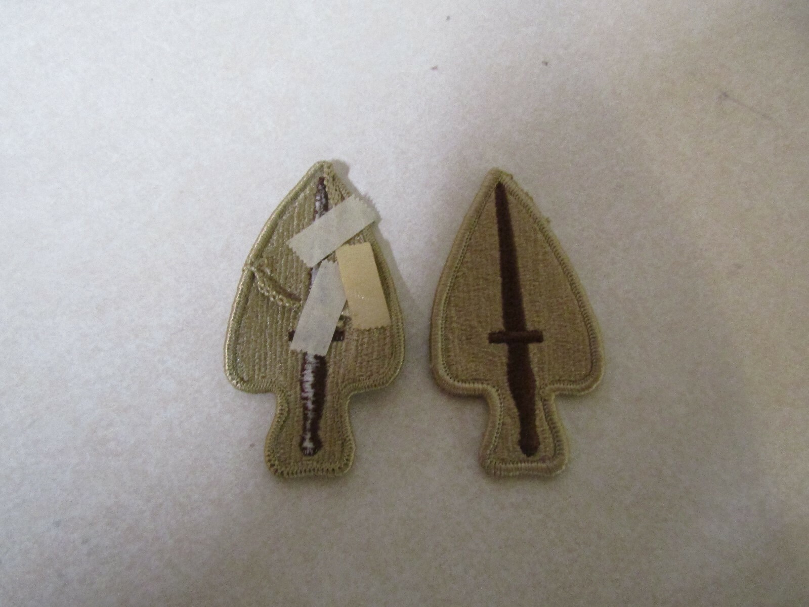 PATCH MILITARY SHOULDER DESERT TAN SEW ON SPECIAL OPERATION COMMAND USASOC SOCOM