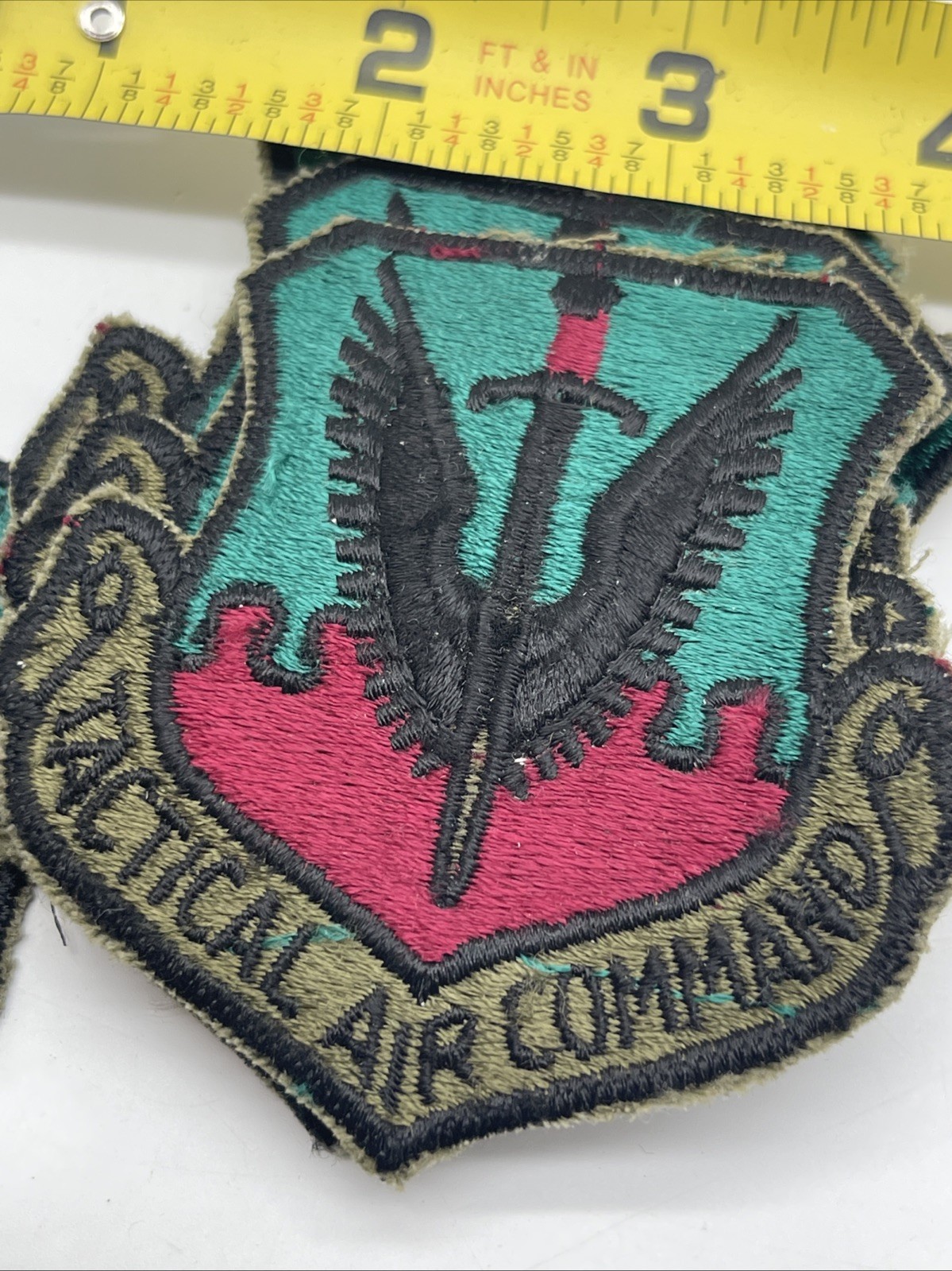 U.S. Military USAF Tactical Air Command Patch Insignia ERROR White Back Cut OD