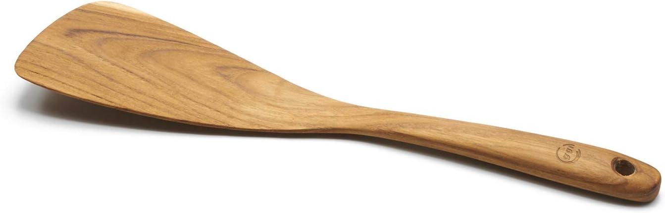 FAAY 11.5 Inch LEFT Hand Teak Wood Spatula - LEFT, Brown