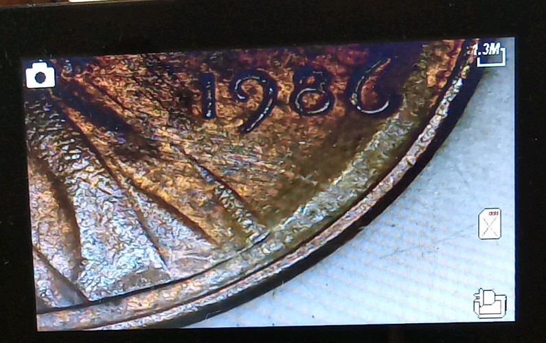 Error 1986 Lincoln Penny- Rim Run - Die Crack