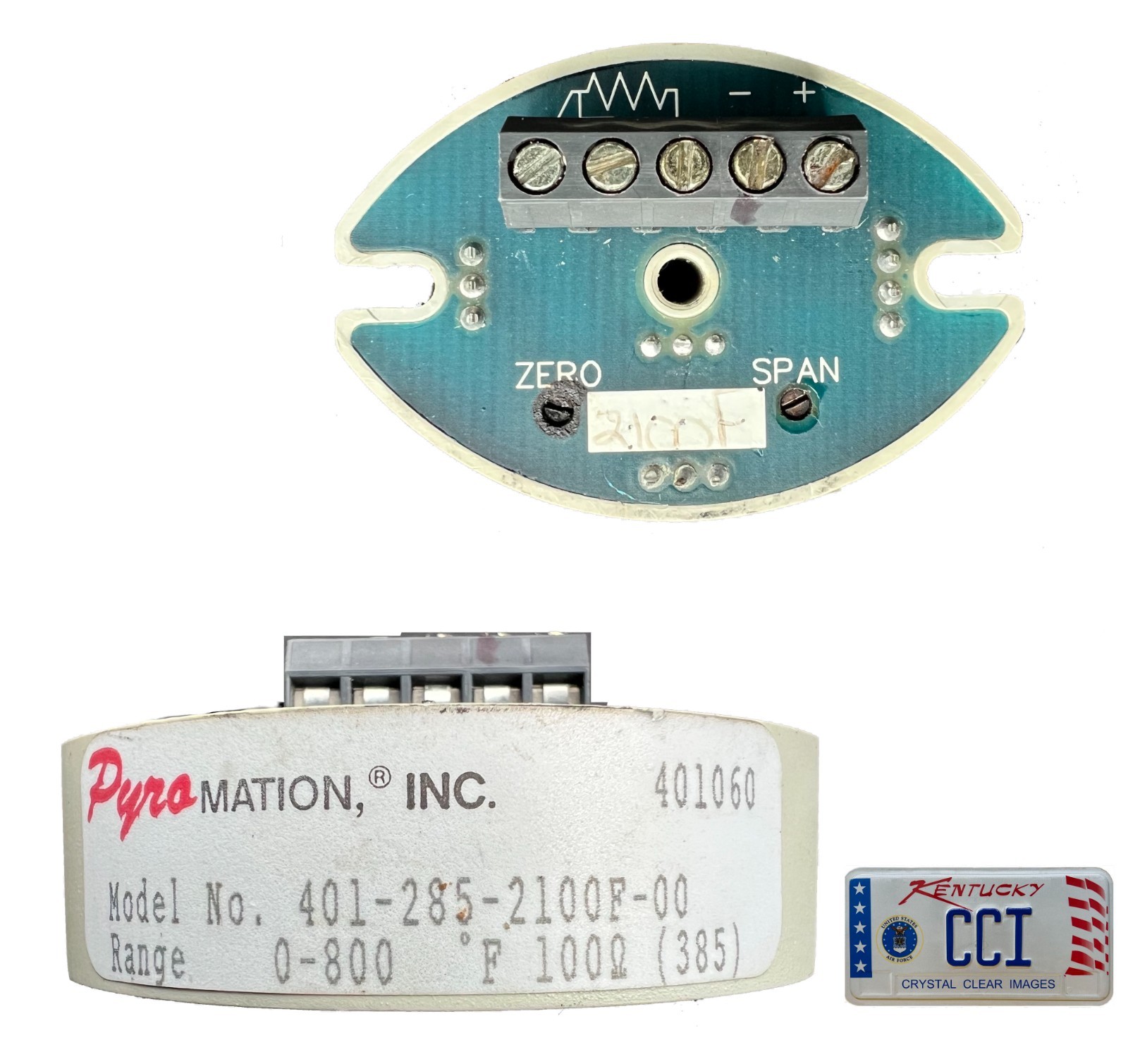 PyroMATION, INC. 401-285-2100F-00 Temperature Transmitter: 0-800°F - 100 OHMS
