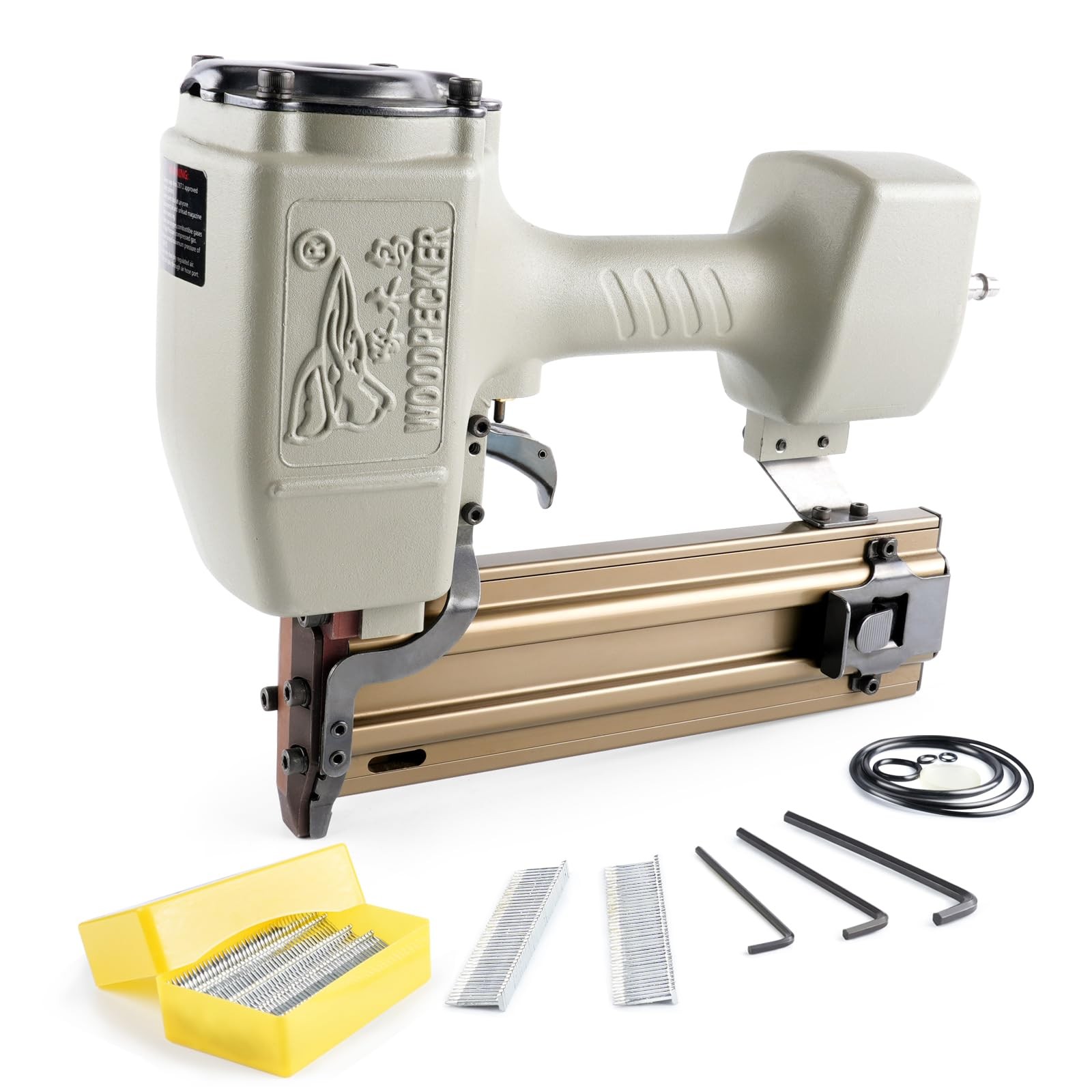 WOODPECKER ST64 14 Gauge Pneumatic Concrete T Nailer with 400 PCS 3/4" Concre...