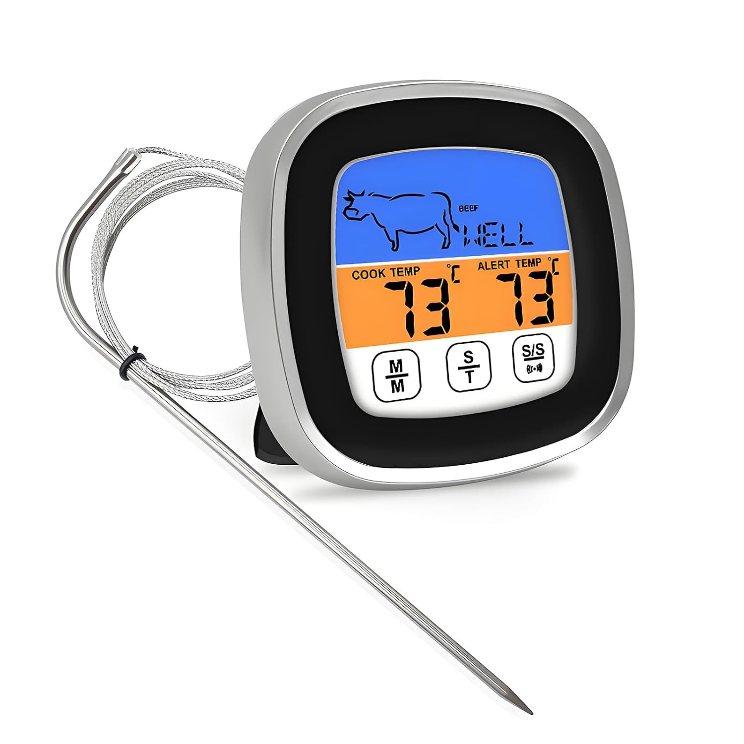 Meat Thermometer, Digital LED Display, Multifunctional Kitchen Oven Thermometer
