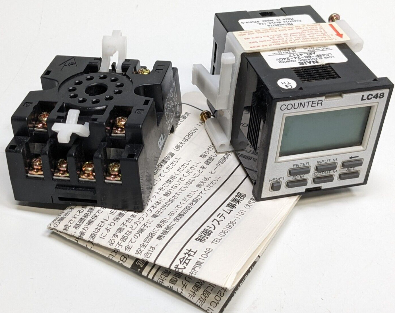 NAiS LC48 Electronic Counter LC48P-6B-24-240V AEL4117 24-240Vac + AT8-DF11 Base