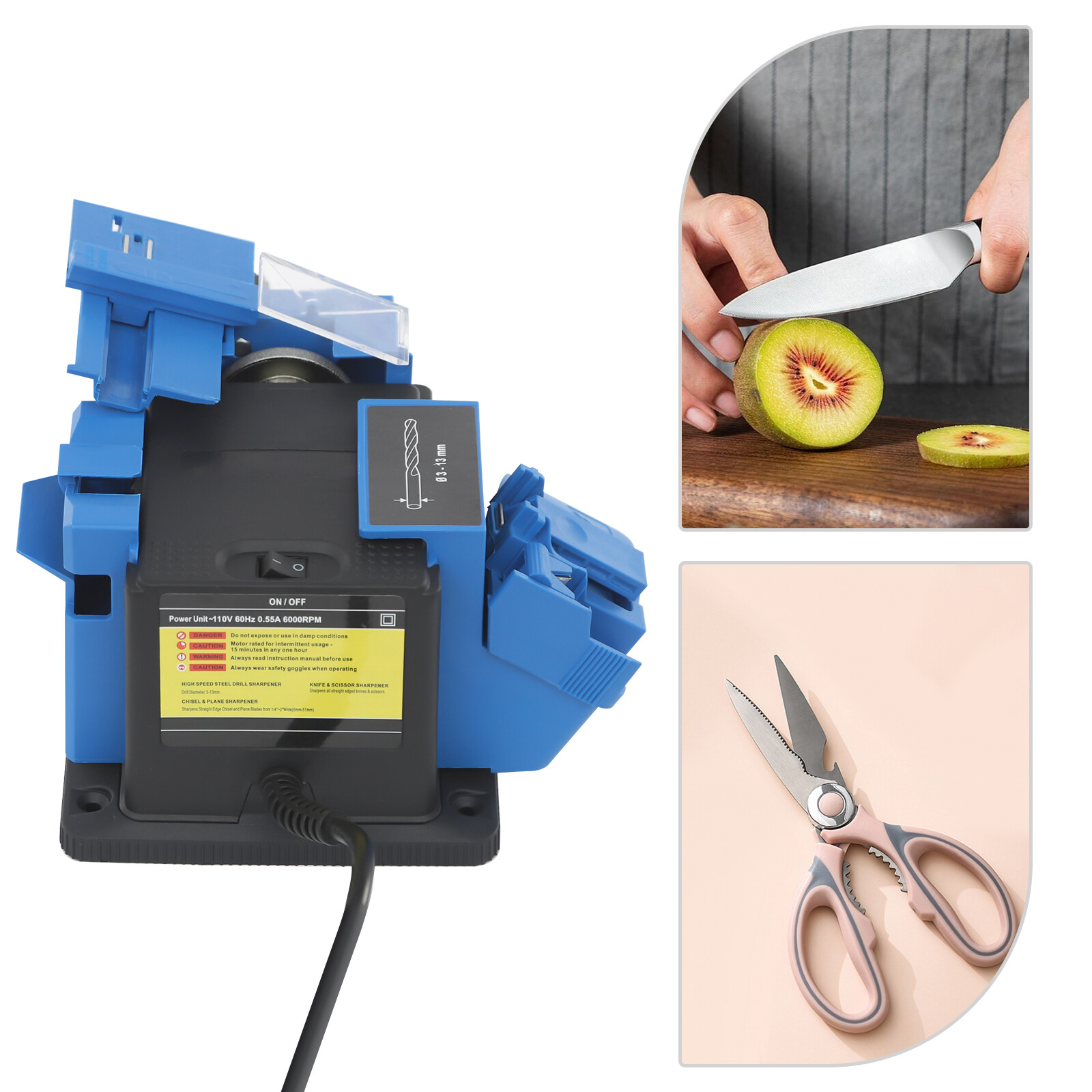 Electric Drill Bit Sharpener Multifunction Scissor/Knife Drill Sharpening Tool