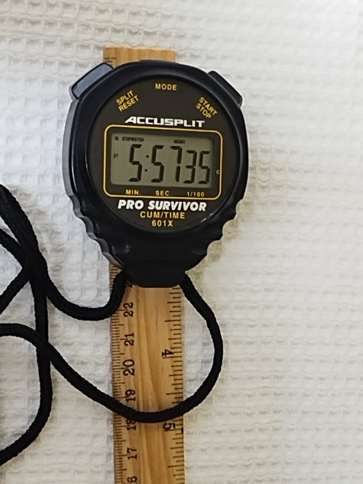 Stopwatch Accusplit Pro Survivor 601X Black Clock XL Display Jogging Running