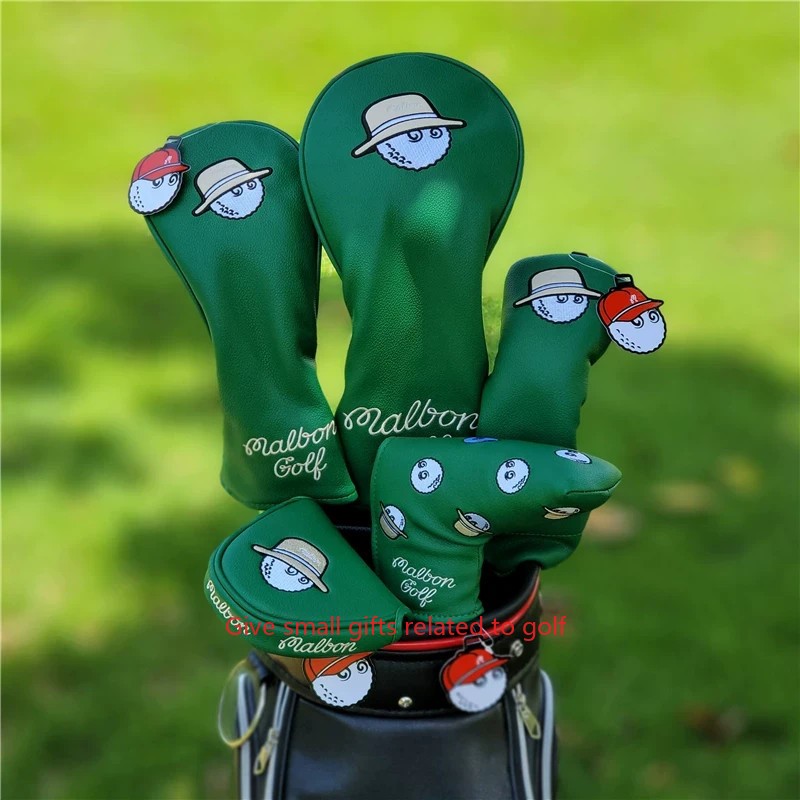 Malbon Golf Club Head Cover Fisherman Hat Green, Wood Driver Hybrid Putter-