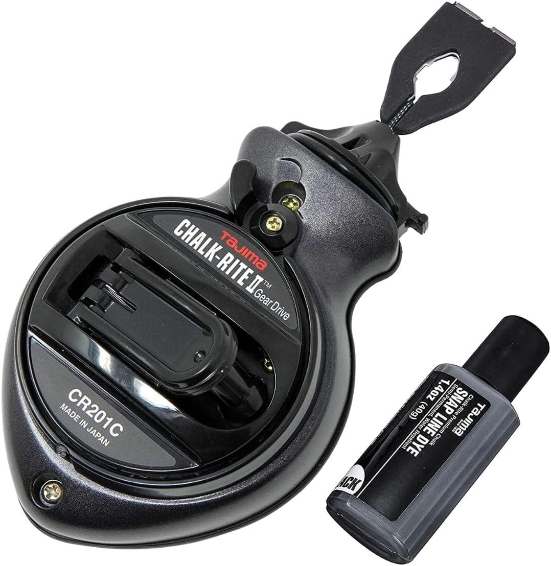 Durable Aluminum Chalk Line with Refillable Micro Chalk and Snap Closure