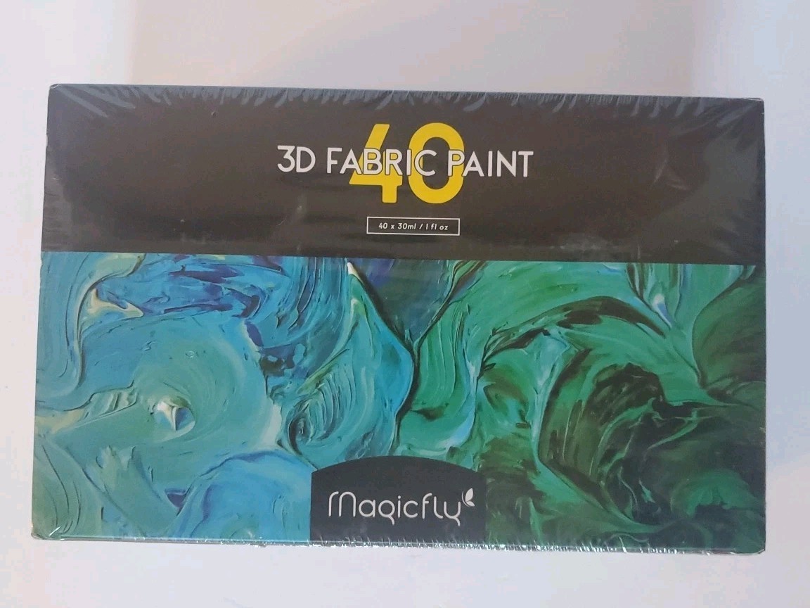 NEW SEALED Magicfly 3D Fabric Paint Permanent 40 Colors 30ml/1 oz.